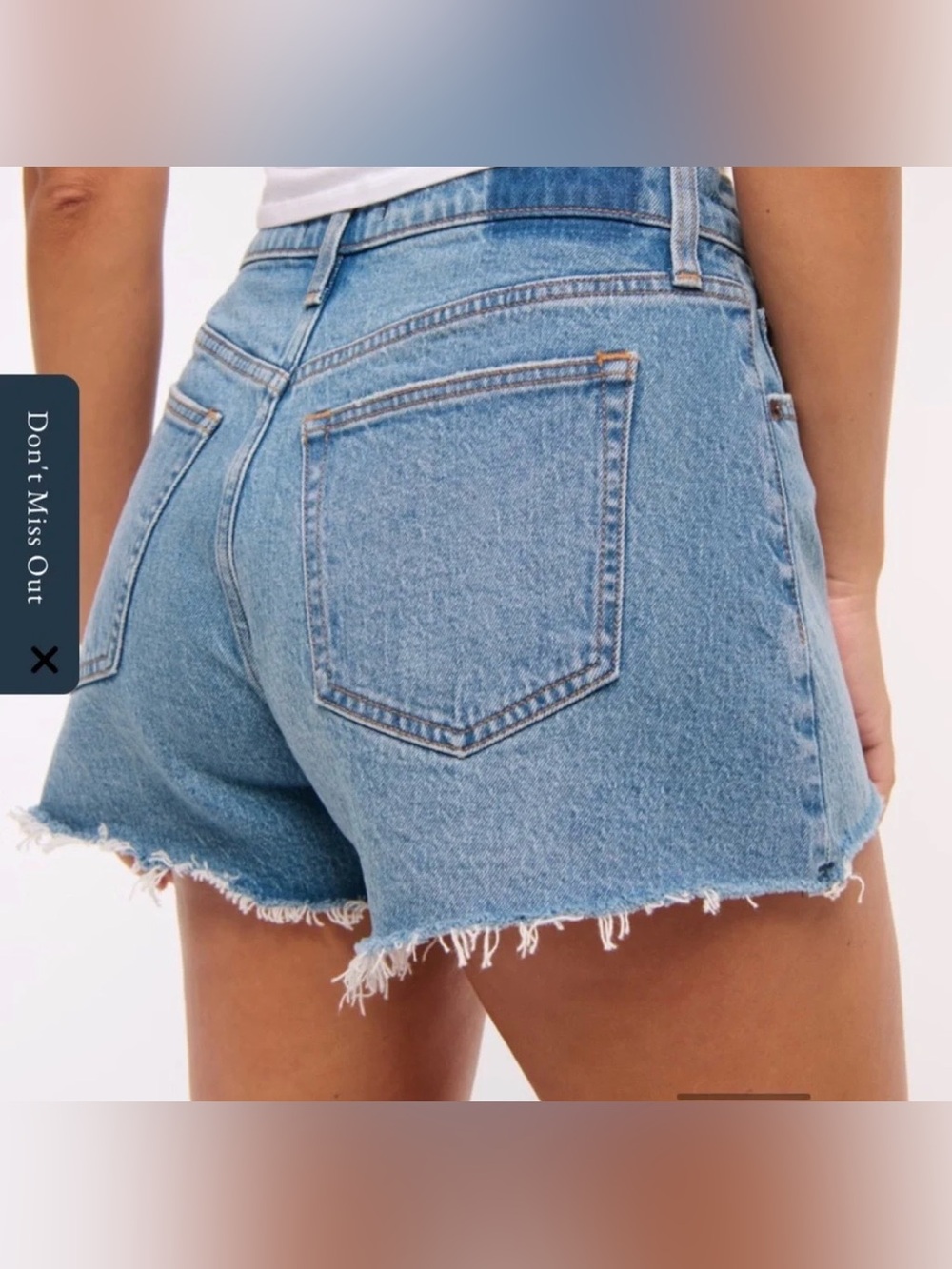 Abercrombie & Fitch 90s Cutoff Denim High-Rise Shorts Medium Blue